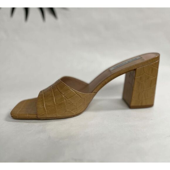 Steve Madden Women's Alaya Slip-On Block-Heel Mule Sandals - Tan 11M - Picture 4 of 8